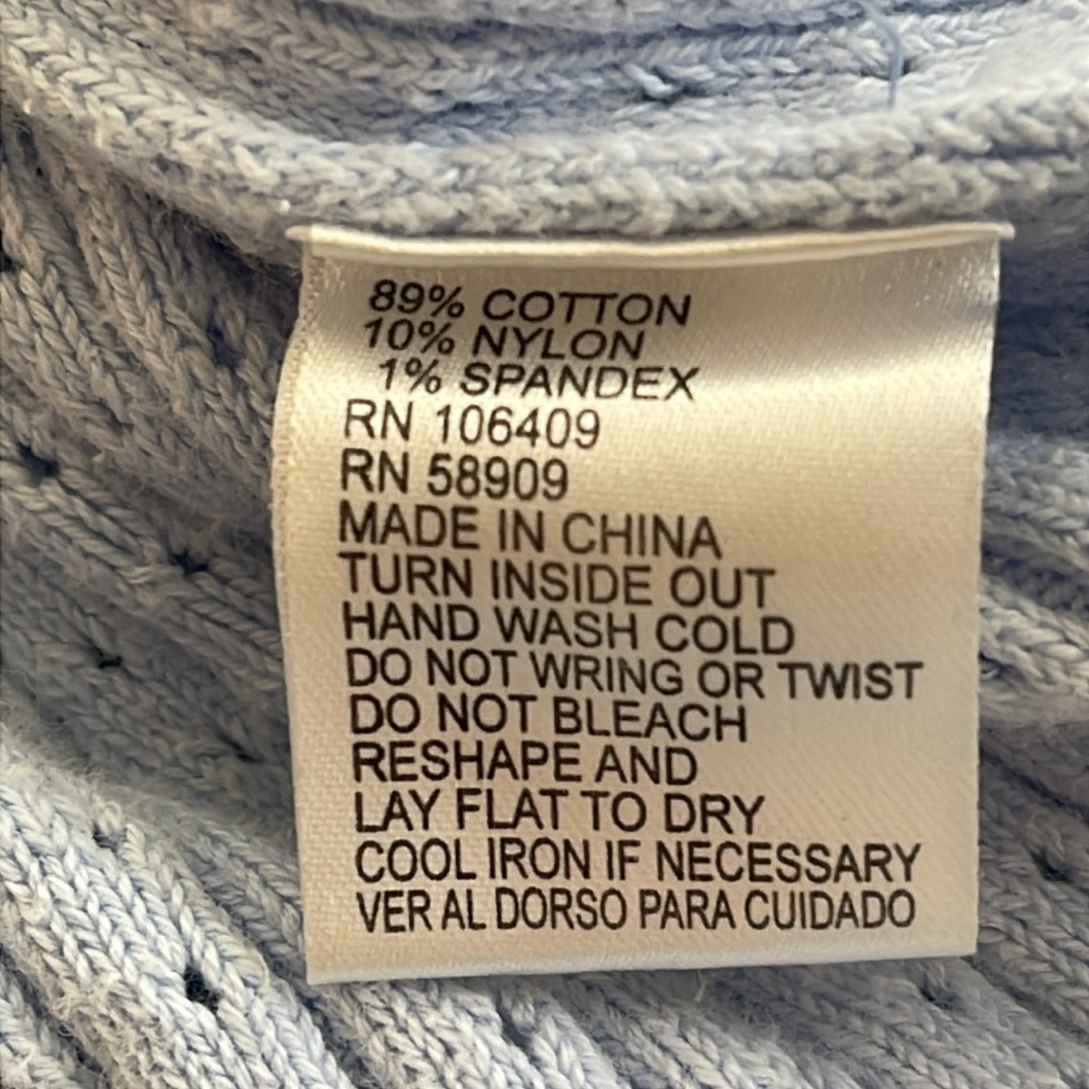 ANTONIO MELANI Light Periwinkle Blue Ribbed Short Sleeve Knit Top Size M - Picture 9 of 9